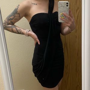 Finesse black over the shoulder dress